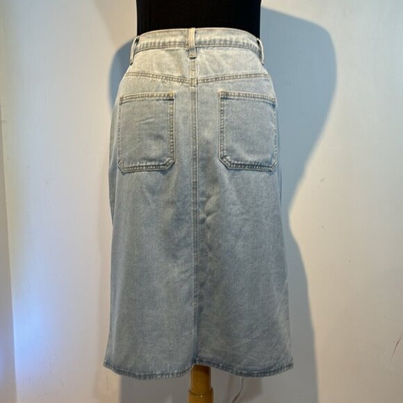 Happily Grey button front denim midi skirt size 28 NWT - Picture 9 of 12